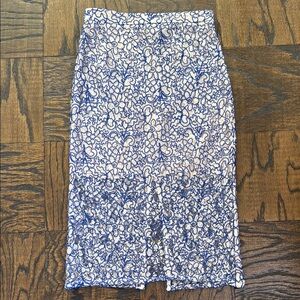 Topshop Blue and White Lace Skirt - Size 4